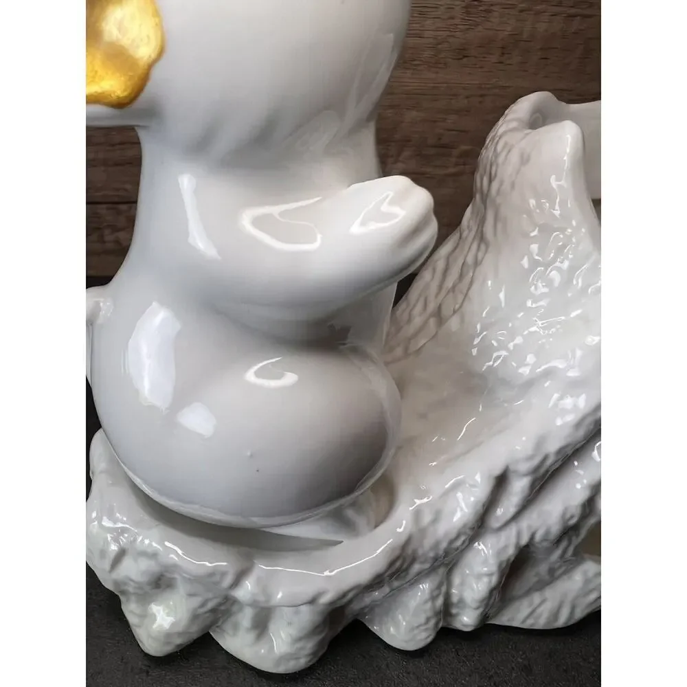 VTG White Mouse Tree Trunk Vase Succulent Planter Ceramic 99 INTL
